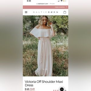 Never worn. Tags still on dress. Blush colored maxi dress.